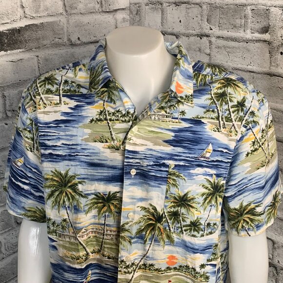 Vintage Chaps Ralph Lauren Hawaiian Casual Button Down Shirt - Picture 2 of 11